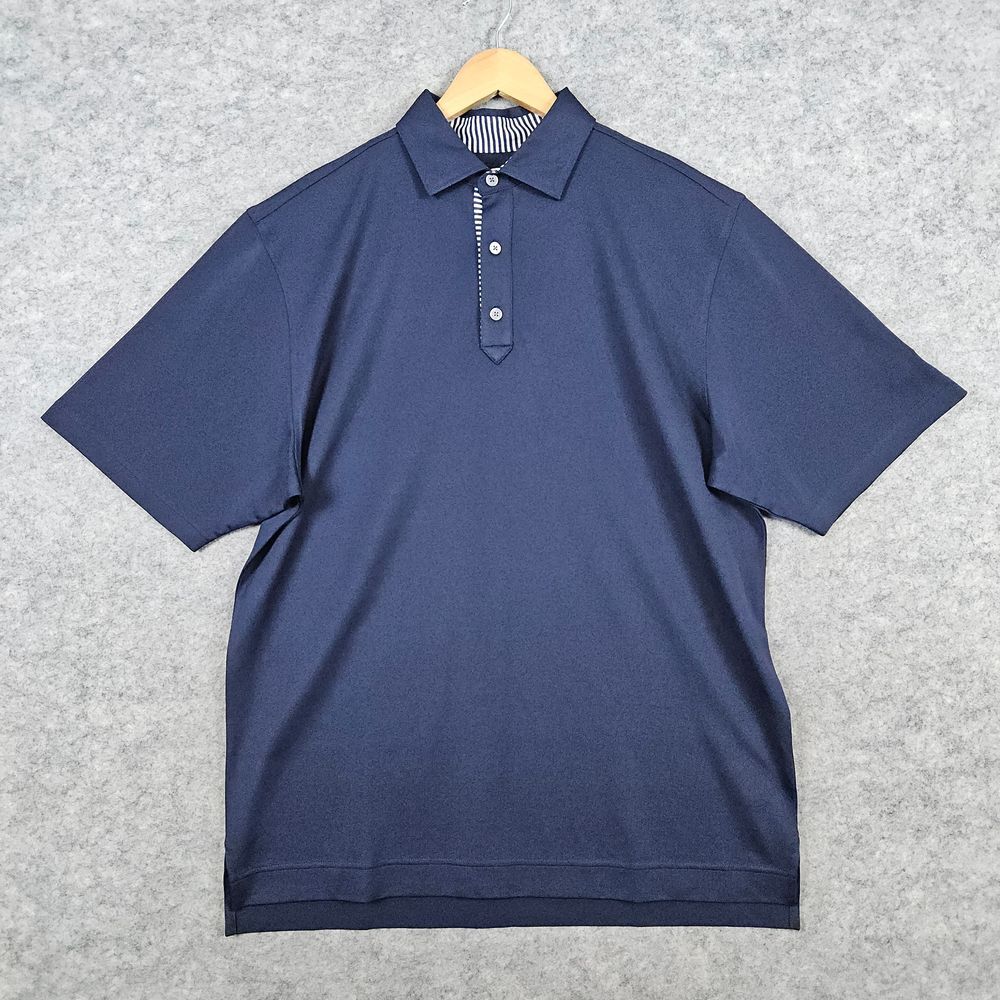 FootJoy Knit Polo Shirt Size L Navy Blue Jackson TN‎ Country Club Golf Preppy